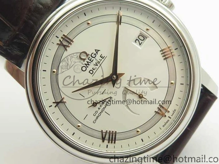 0107 De Ville Prestige Real Power Reserve SS TW 1:1 Best Edition White Dial RG Markers On Leather Strap A Thermal 8089
